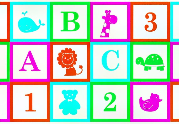Baby Blocks Birthday ~ Edible 2D Fondant Birthday Cake/Cupcake Topper ~ D20698