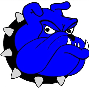 Blue Bulldog Mascot Birthday ~ Edible 2D Fondant Birthday Cake/Cupcake Topper ~ D20474