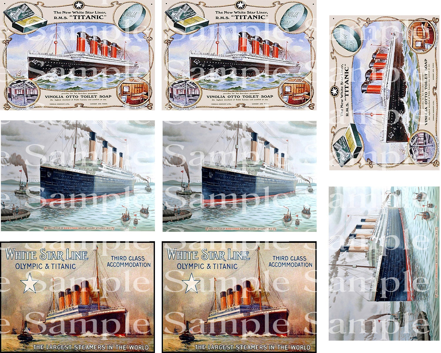 Titanic Vintage Birthday 2D Fondant Edible Cake & Cupcake Topper For