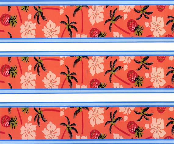 Tropical - Birthday Background - Side Strips ~ Edible 2D Fondant Birthday Cake Side Toppers ~ D2933