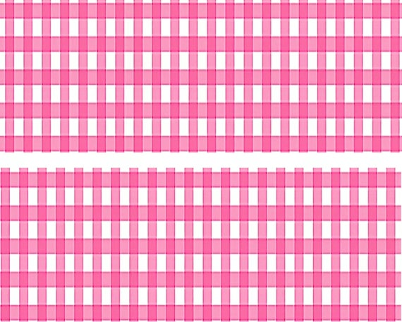 Pink Plaid Birthday - 2D Edible Cake Side Toppers - Decorate The Sides of Your Cake! - D24531