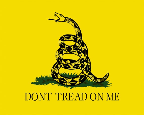 Don't Tread on Me Gadsden Flag ~ Edible 2D Fondant Birthday Cake/Cupcake Topper ~ D20596