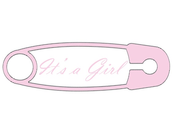 It's A Girl Pink Safety Pin Baby Shower ~ Edible 2D Fondant Birthday Cake/Cupcake Topper ~ D22078