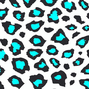 Turquoise & White Cheetah Print Background Birthday Edible - Etsy