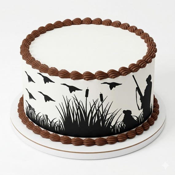 Duck Hunting - Birthday Background - Side Strips ~ Edible 2D Fondant Birthday Cake Side Toppers ~ D22508