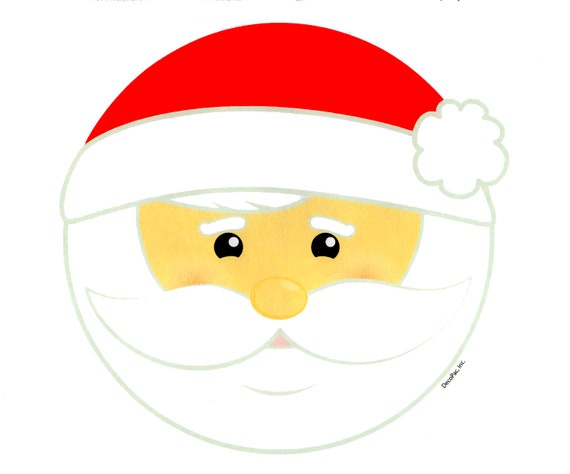 Santa  Christmas ~ Edible 2D Fondant Birthday Cake/Cupcake Topper ~ D22537