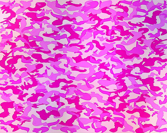 Pink Camo Birthday Background ~ Edible 2D Fondant Birthday Cake/Cupcake Topper ~ D6374