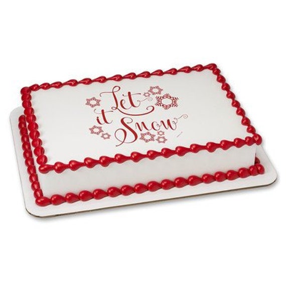 Let It Snow Winter Christmas ~ Edible 2D Fondant Birthday Cake/Cupcake Topper ~ D24067