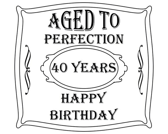 Aged To Perfection 40th Birthday ~ Edible 2D Fondant Birthday Cake/Cupcake Topper ~ D21898