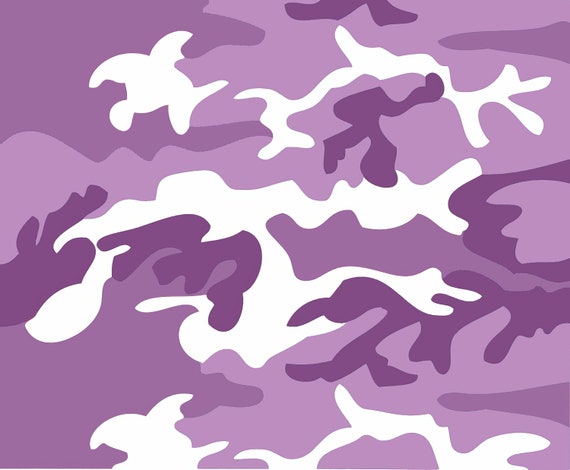 Purple Camo Birthday Background ~ Edible 2D Fondant Birthday Cake/Cupcake Topper ~ D9795