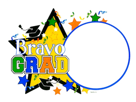 Bravo Grad Star Graduation ~ Edible 2D Fondant Birthday Photo Frame Cake/Cupcake Topper ~ D4139