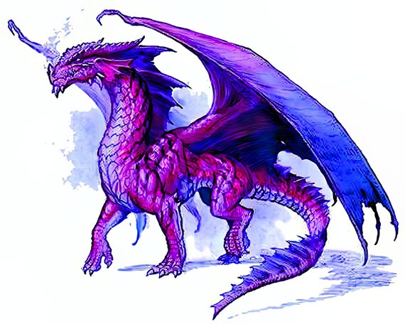 Purple Dragon Birthday Topper ~ Edible 2D Fondant Birthday Cake/Cupcake Topper ~ D5880