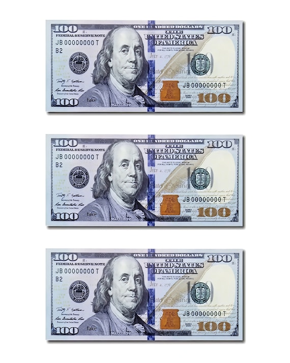 100 Dollar Bills Birthday ~ Edible 2D Fondant Birthday Cake/Cupcake Topper ~ D22512