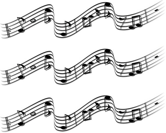 Musical Notes Band Birthday ~ Edible 2D Fondant Birthday Cake Side Toppers ~ D22864