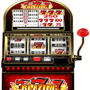 Slot Machine Casino Las Vegas Birthday - 2D Fondant Edible Cake & Cupcake Topper For Birthdays and Parties! - D24348