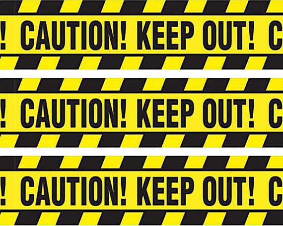 Caution Keep Out Birthday Side Strips ~ Edible 2D Fondant Birthday Cake Side Toppers ~ D24645