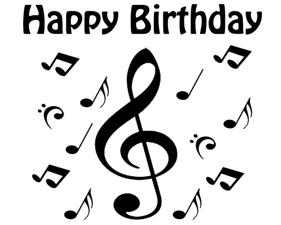 Band Music Notes Happy Birthday ~ Edible 2D Fondant Birthday Cake/Cupcake Topper ~ D22719