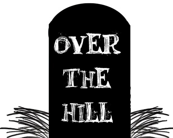 Over The Hill Birthday Tombstone ~ Edible 2D Fondant Birthday Cake/Cupcake Topper ~ D21822