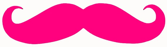 Pink Mustache ~ Edible 2D Fondant Birthday Cake/Cupcake Topper ~ D824