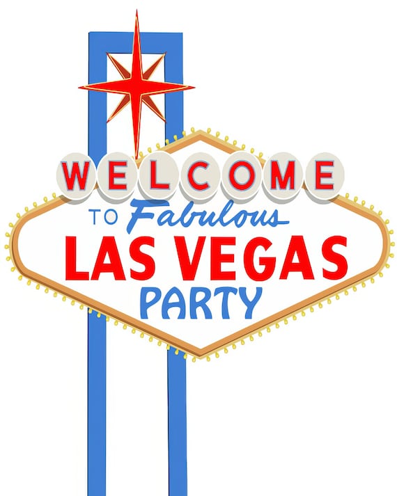 Las Vegas Party Casino Birthday ~ Edible 2D Fondant Birthday Cake/Cupcake Topper ~ D24185