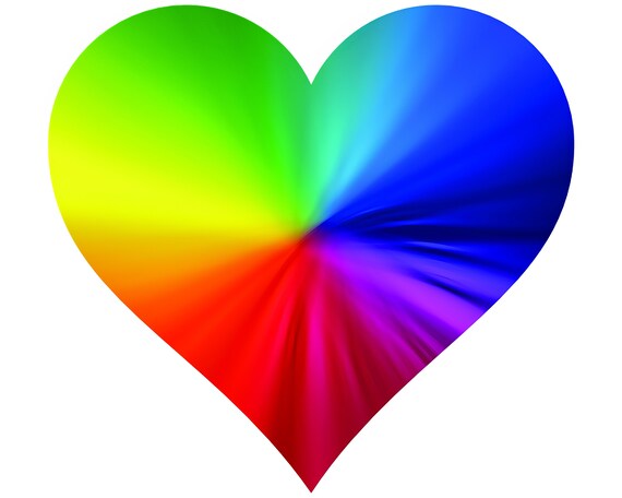 Rainbow Valentine Heart ~ Edible 2D Fondant Birthday Cake/Cupcake Topper ~ D21676