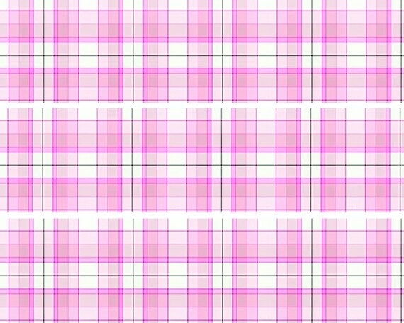 Pink Plaid Birthday - Edible 2D Fondant Cake Side Toppers - Decorate The Sides of Your Cake! - D24532