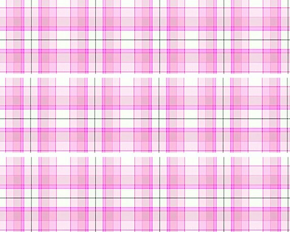 Pink Plaid Birthday - Edible 2D Fondant Cake Side Toppers - Decorate The Sides of Your Cake! - D24532