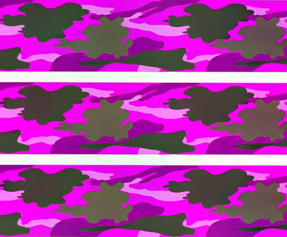 Magenta Camo - Birthday Background - Side Strips ~ Edible 2D Fondant Birthday Cake Side Toppers ~ D9796