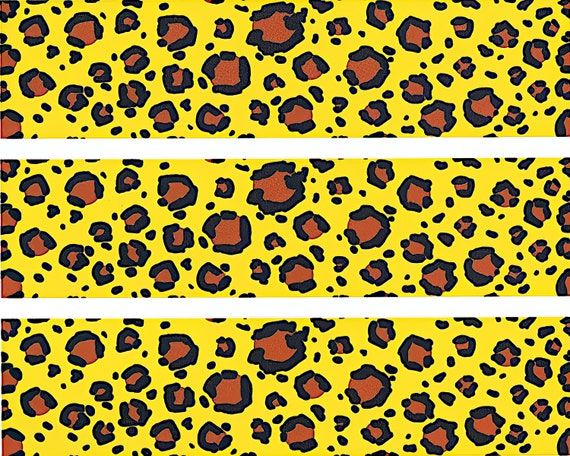 Yellow Cheetah Birthday - Side Strips ~ Edible 2D Fondant Birthday Cake Side Toppers ~ D504