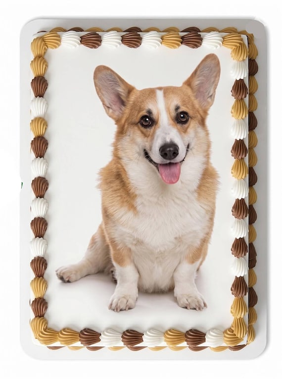 Corgi Edible Cake Topper, Welsh Corgi Dog Frosting Sheet Image, Corgi Birthday Dog Lover ~ D6508