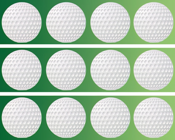 Golfing Golf Balls Birthday - Side Strips ~ Edible 2D Fondant Birthday Cake Side Toppers ~ D22756