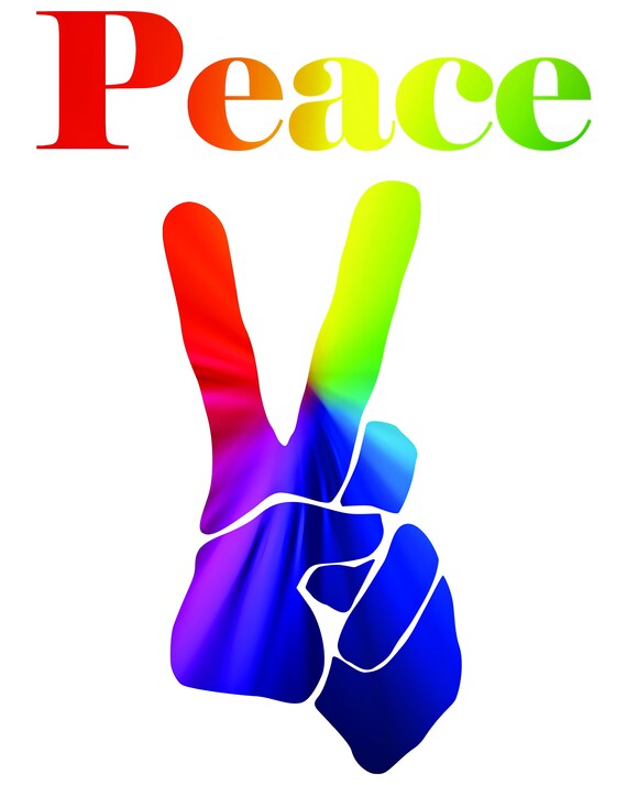 Hippie Peace Sign Birthday ~ Edible 2D Fondant Birthday Cake/Cupcake Topper ~ D21722