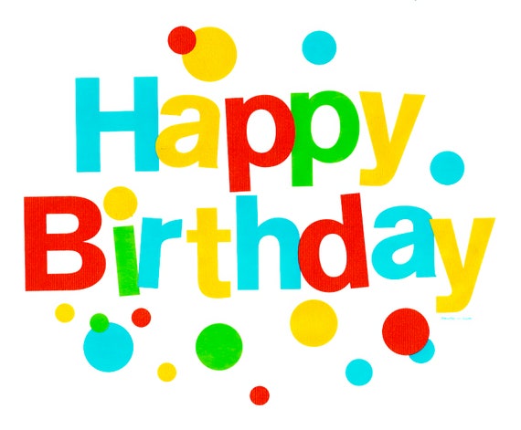 Very Happy Birthday Dots ~ Edible 2D Fondant Birthday Cake/Cupcake Topper ~ D20782