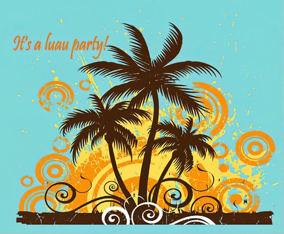 Summer Luau It's A Party ~ Edible 2D Fondant Birthday Cake/Cupcake Topper ~ D335