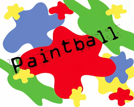 Paintball Splatter ~ Edible 2D Fondant Birthday Cake/Cupcake Topper ~ D20893