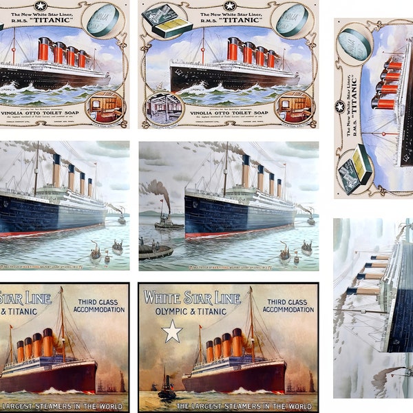 Titanic Vintage Birthday - 2D Fondant Edible Cake & Cupcake Topper For Birthdays and Parties! - D24351
