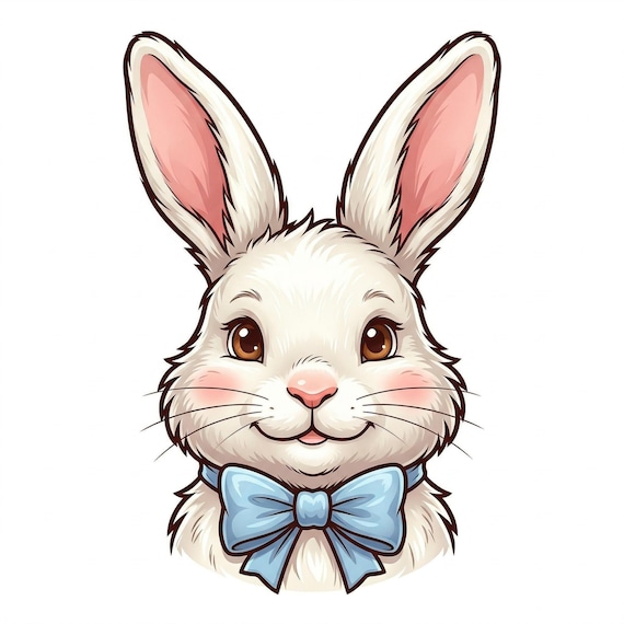 Easter Bunny Portrait Edible Cake Topper Cupcake Image Frosting Sheet Spring Party Decor Personalized (9 Size Options) D30020