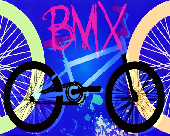 BMX Bike Birthday Cake Background ~ Edible 2D Fondant Birthday Cake/Cupcake Topper ~ D3079