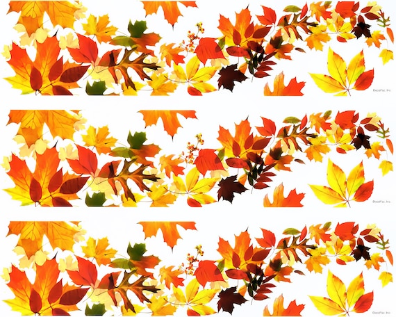 Flowering Leaves - Birthday Background - Side Strips ~ Edible 2D Fondant Birthday Cake Side Toppers ~ D1443