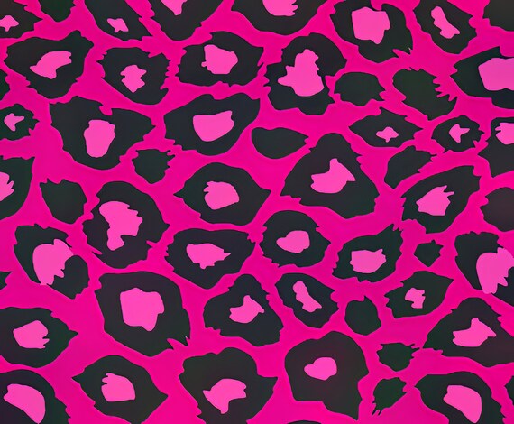 Magenta Cheetah Print - Background Birthday ~ Edible 2D Fondant Birthday Cake/Cupcake Topper ~ D9779