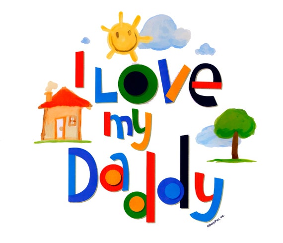 I Love My Daddy ~ Edible 2D Fondant Birthday Cake/Cupcake Topper ~ D21782