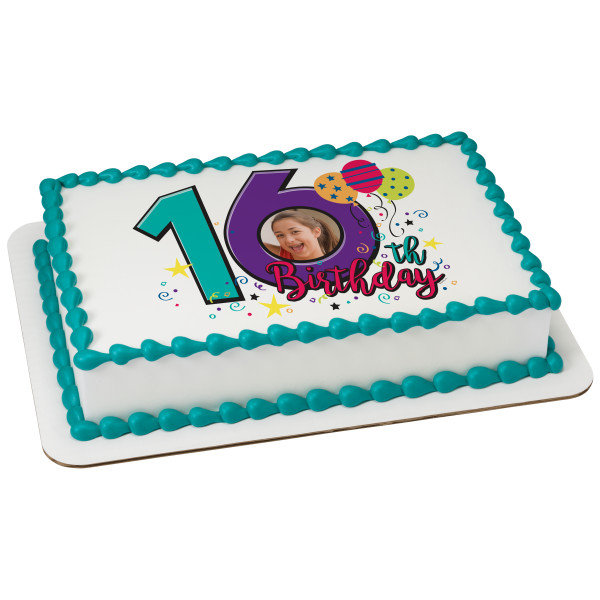 happy-16th-birthday-edible-2d-fondant-birthday-photo-frame-cake
