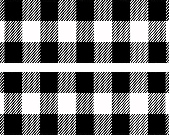 Black Plaid Birthday - Side Strips ~ Edible 2D Fondant Birthday Cake Side Toppers ~ D22690