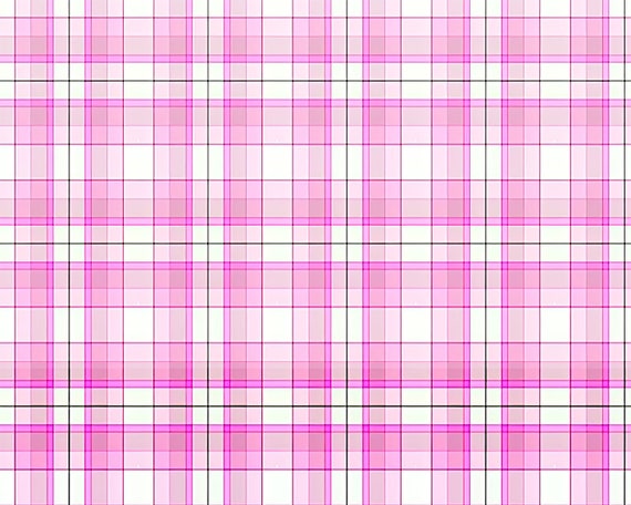 Pink Plaid Birthday ~ Edible 2D Fondant Birthday Cake/Cupcake Topper ~ D24528