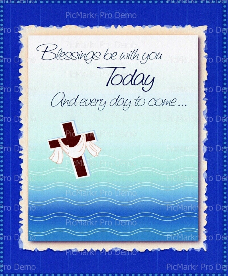 Blessings Be With You Religious Edible 2D Fondant Birthday Cake