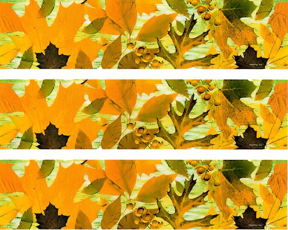 Autumn Leaves - Birthday Background - Side Strips ~ Edible 2D Fondant Birthday Cake Side Toppers ~ D22555