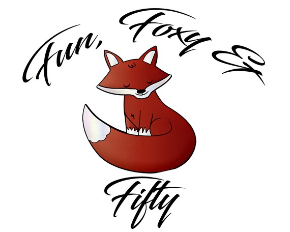 Foxy Fox 50th Birthday - Edible 2D Fondant Cake & Cupcake Topper For Birthdays and Parties! - D24148
