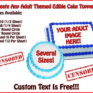 Adult Themed ~ 2D Custom Edible Fondant Cake or Cupcakes Topper For Birthdays and Parties! Look Like An All-star!