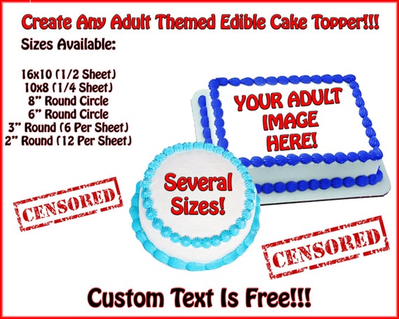 Adult Themed ~ 2D Custom Edible Fondant Cake or Cupcakes Topper For Birthdays and Parties! Look Like An All-star!