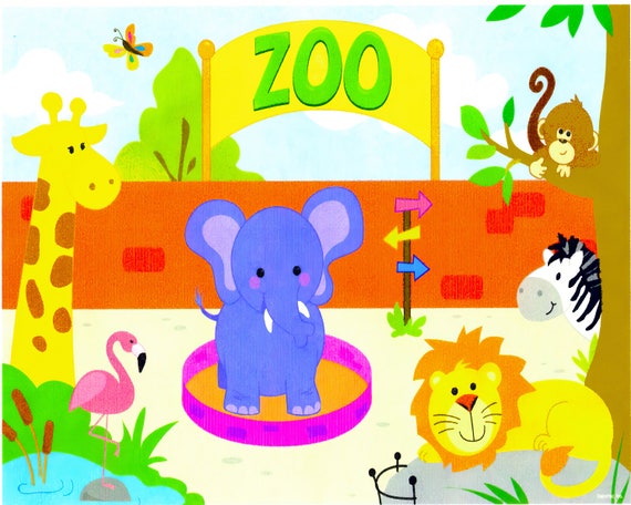 Baby Animal Zoo Birthday ~ Edible 2D Fondant Birthday Cake/Cupcake Topper ~ D712